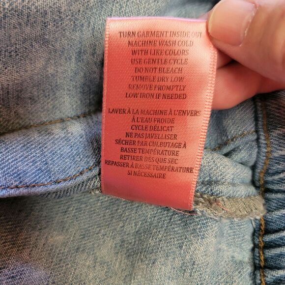 BlankNYC Denim Hood Jersey Quilted Truck Jacket Womens Size M - Picture 12 of 14